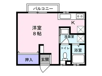 MATERIAL APARTMENT廿日市(1K/2階)の間取り写真