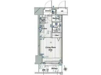 THEパームス東武練馬(1K/7階)の間取り写真
