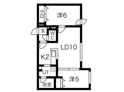NOON栄通(2LDK/1階)の間取り写真