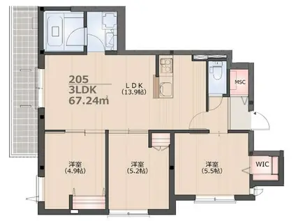 GERBERA(3LDK/2階)の間取り写真