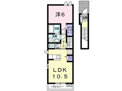 YU・RIAN 24(1LDK/2階)の間取り写真