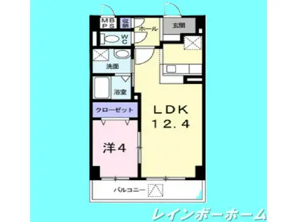 パークスクェア常盤平(1LDK/1階)の間取り写真