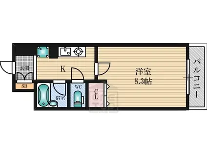 グレイス丸萬(1K/7階)の間取り写真