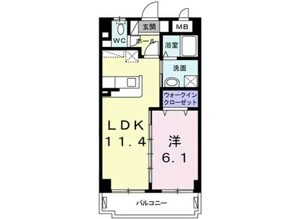 CONFORT(1LDK/2階)の間取り写真