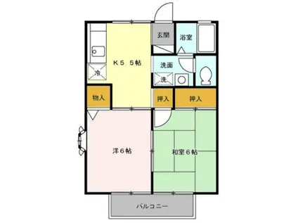 エントピア新秋津B棟(2K/2階)の間取り写真