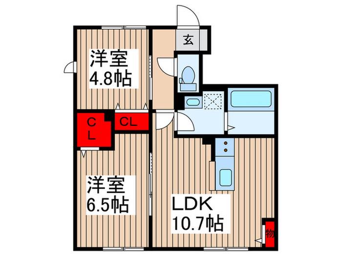 LA LUMIERE(2LDK/1階)の間取り写真
