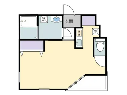 フォンテーヌ金亀(1K/3階)の間取り写真