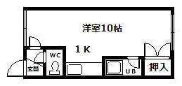アイビー旭医前(1K/1階)の間取り写真