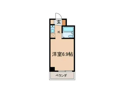 ピボット ヴァンベール(1K/6階)の間取り写真