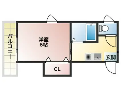 シャトー・ラフィット(1K/2階)の間取り写真