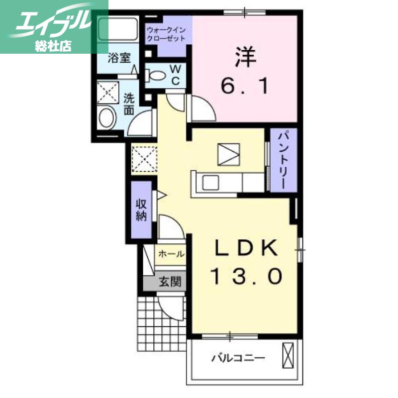 ルミエール C(1LDK/1階)の間取り写真