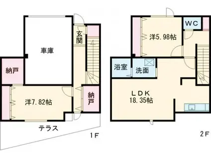 ピオネロあびら(2SLDK/1階)の間取り写真