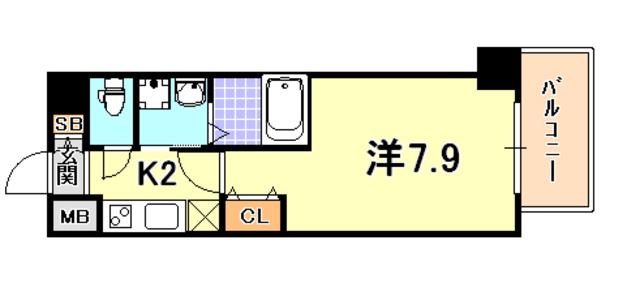 ラナップスクエア湊川公園(1K/6階)の間取り写真