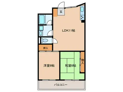 大塚マンション(2LDK/2階)の間取り写真