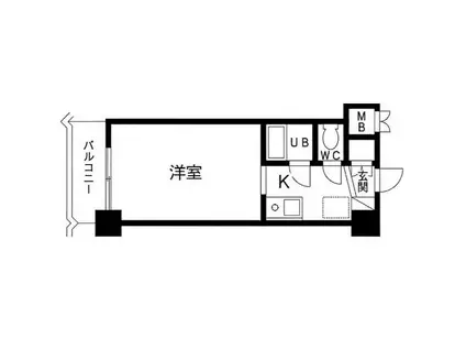第7フクマルビル(1K/2階)の間取り写真