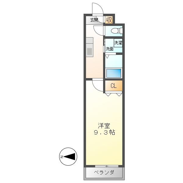 マルシェドミール(1K/1階)の間取り写真