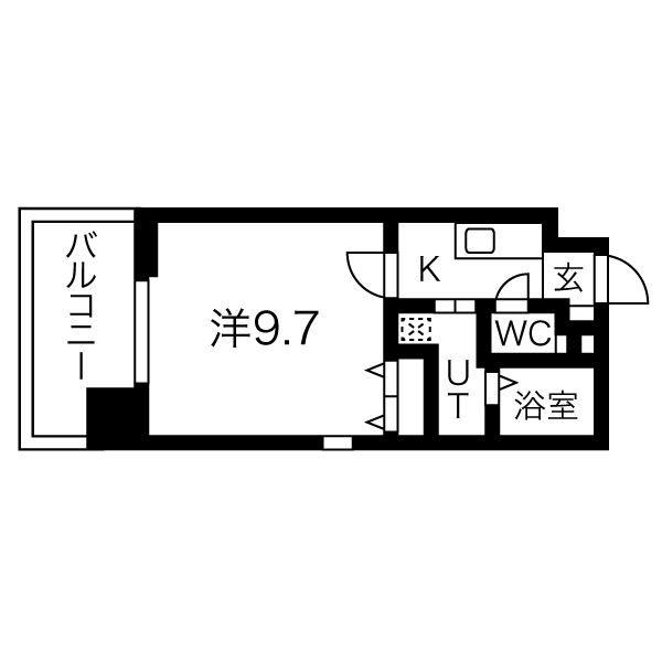 THE BRICKS(1K/9階)の間取り写真