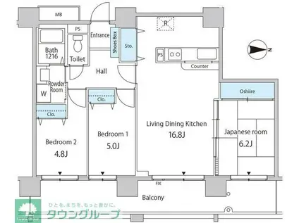 セルリアンホームズ勝どき(3LDK/19階)の間取り写真