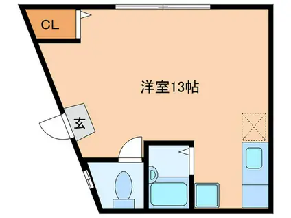 エルベウエダ(ワンルーム/2階)の間取り写真