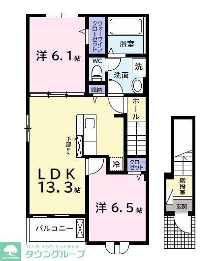 グレイス(2LDK/2階)の間取り写真