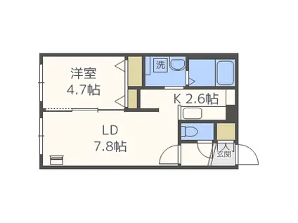 SAKURAコンフォートS(1LDK/4階)の間取り写真