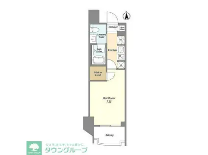 ウェルスクエア西蒲田(1K/2階)の間取り写真