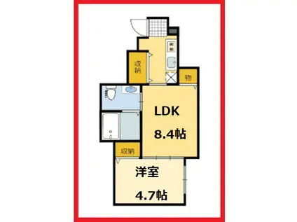 アネックス四ツ木(1LDK/1階)の間取り写真