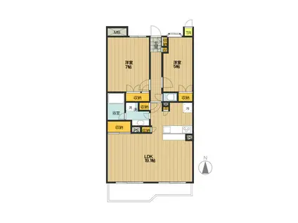 テラス鷺の宮(2LDK/2階)の間取り写真