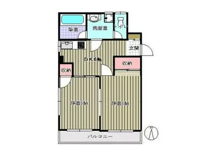 エースハイツ綾部(2DK/3階)の間取り写真