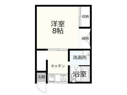 MINTスクエアみささ(1K/1階)の間取り写真