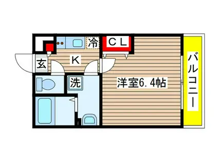 リブリ・道場北(1K/2階)の間取り写真