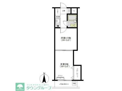 ステップイン坂戸(2K/2階)の間取り写真