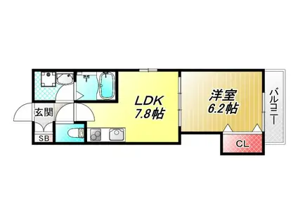 プロスパーコート長瀬(1LDK/1階)の間取り写真