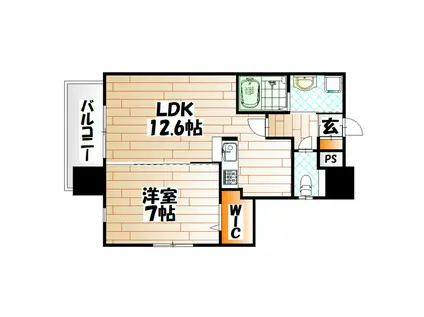 リンデンバウム京町(1LDK/8階)の間取り写真