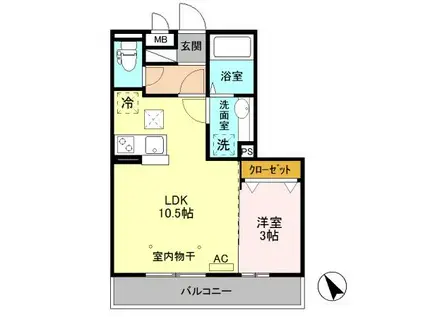 プライム パークス(1LDK/1階)の間取り写真