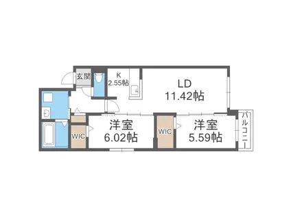 GATO ASSORTI(2LDK/3階)の間取り写真