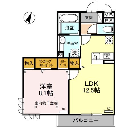 ロイジェントパークスレイクタウンP(1LDK/3階)の間取り写真