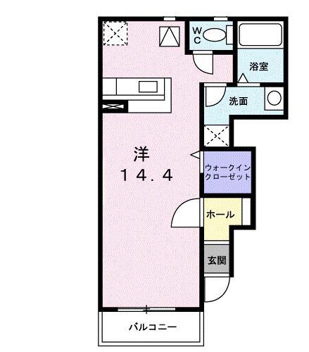 スターアリスVI(ワンルーム/1階)の間取り写真