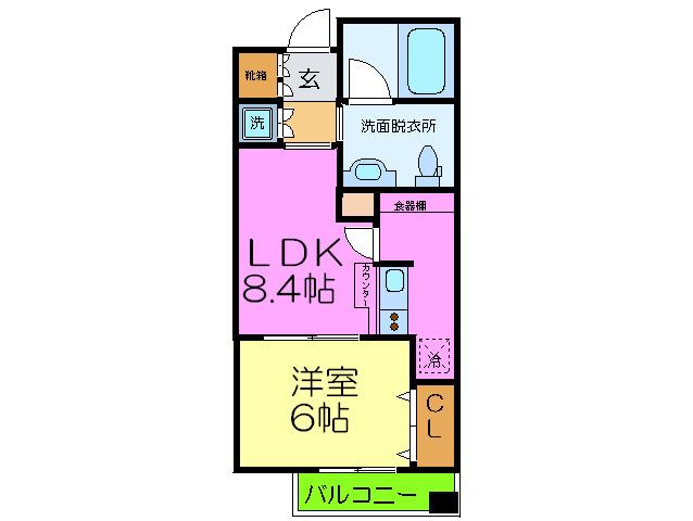 QUATRE SAISON(1LDK/7階)の間取り写真