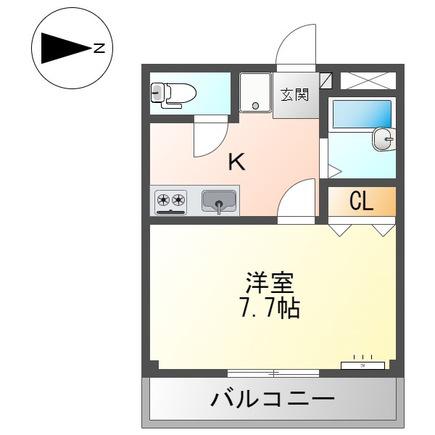ディアドリーム(1K/1階)の間取り写真