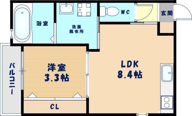 岩伸リバーコート住吉(1LDK/1階)の間取り写真