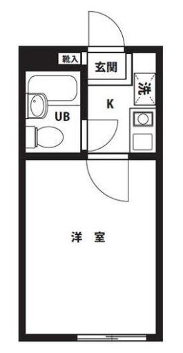エクレール中央林間(1K/1階)の間取り写真