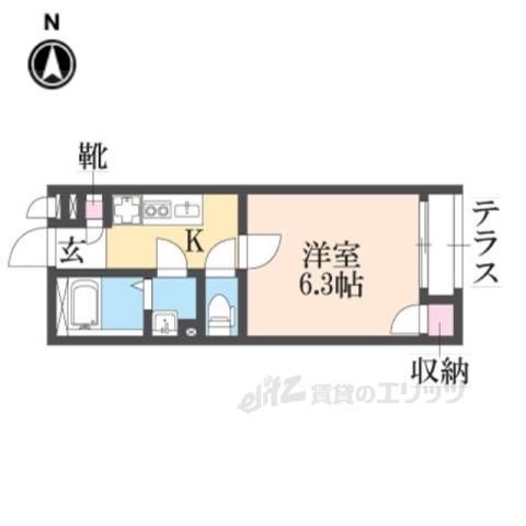 レオネクストLOVIN Ⅲ(1K/1階)の間取り写真