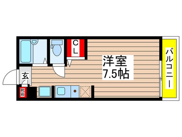 パークグランド天台(ワンルーム/1階)の間取り写真