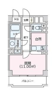三番町天竹ビル(ワンルーム/2階)の間取り写真