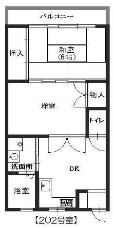 ハイツイースト須磨(2DK/2階)の間取り写真