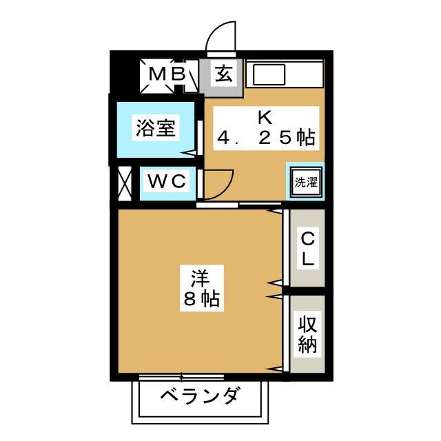 Mブレイトン(1K/2階)の間取り写真