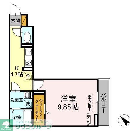 ルミナーレ(1K/2階)の間取り写真