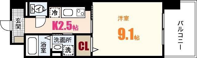SUNFLOWER(1K/5階)の間取り写真