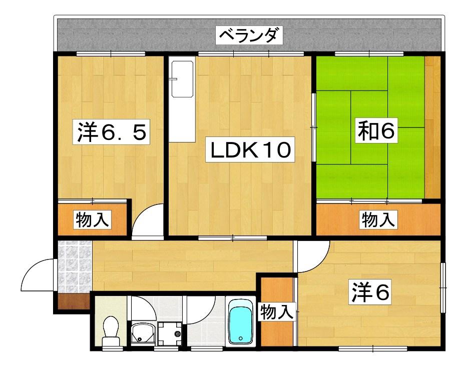 ガレリア香里園桜木(3LDK/2階)の間取り写真